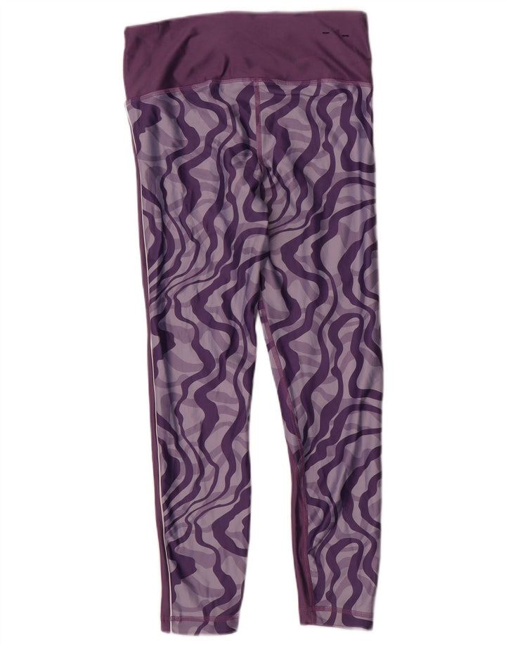 Under Armour Dame Heat Gear abstrakt mønster Leggings UK 14 Medium Purple