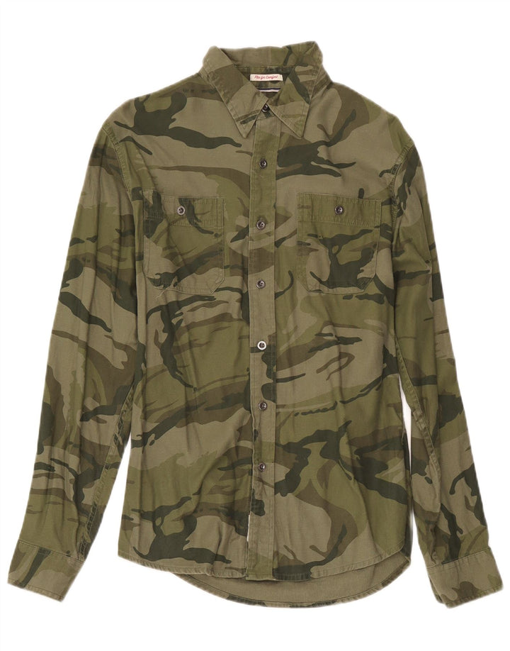 Wrangler Herreskjorte Lille Khaki Camouflage Bomuld