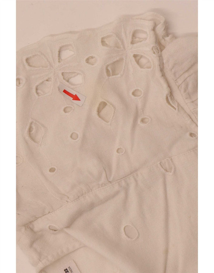 Zara Pigebluse Top 6-7 År Hvid Bomuld