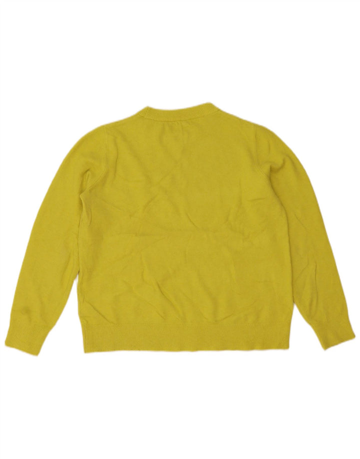 Marks & Spencer Dame Boat Neck Jumper Sweater UK 14 Medium Yellow