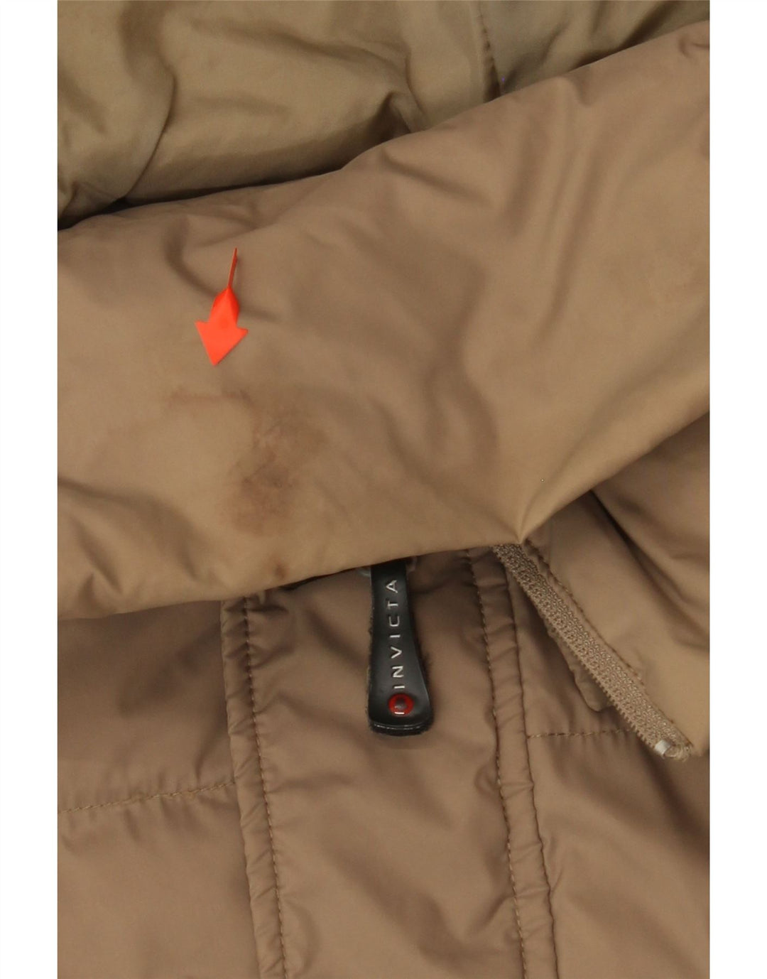INVICTA Mens Hooded Padded Jacket UK 38 Medium Beige Polyamide
