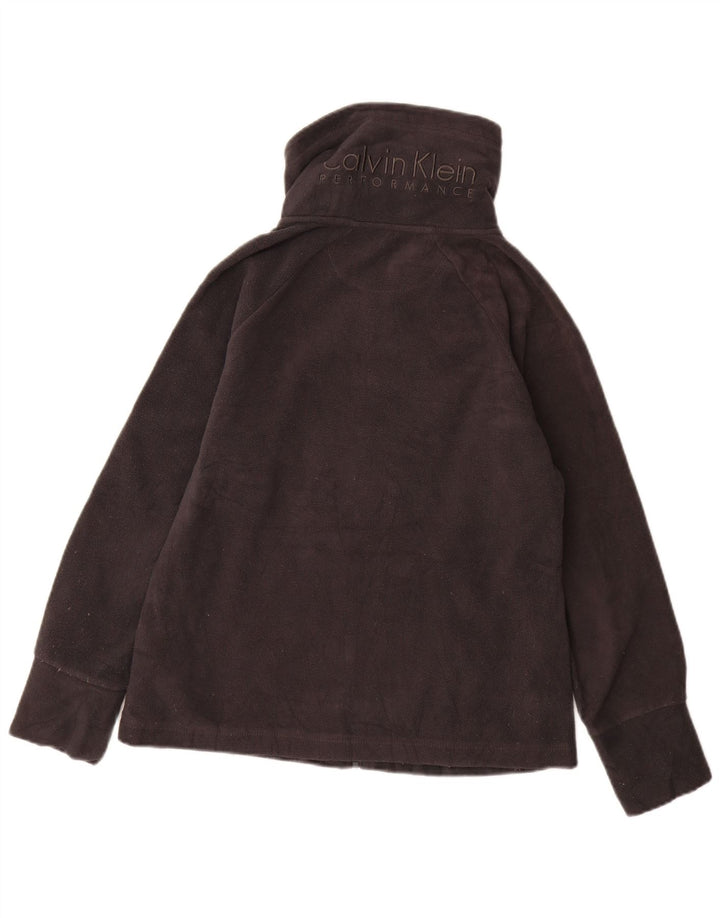 CALVIN KLEIN JEANS Grafisk fleecejakke til kvinder UK 12 Medium Grå