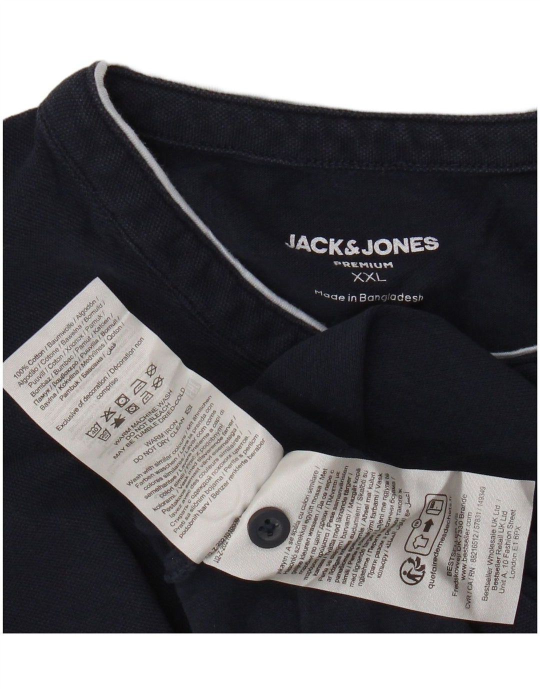 JACK & JONES Poloskjorte til mænd 2XL marineblå bomuld