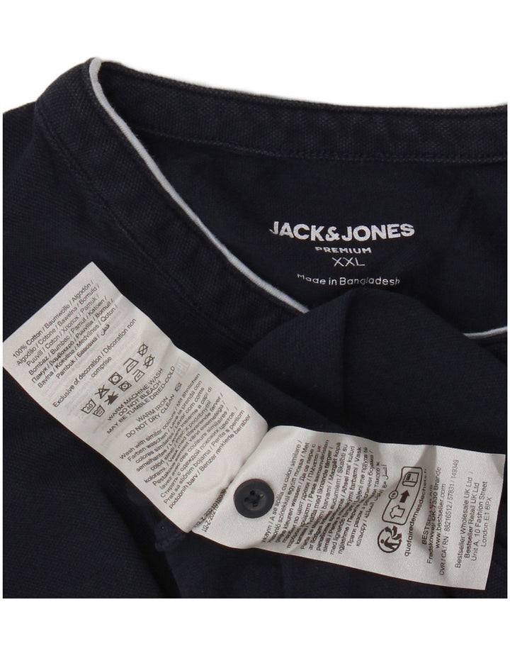 JACK & JONES Poloskjorte til mænd 2XL marineblå bomuld