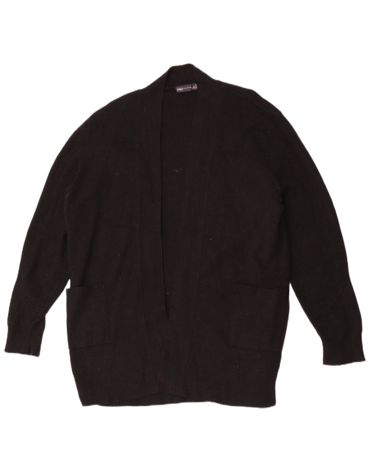 Marks & Spencer Dame Longline Åben Cardigan Sweater UK 20 2XL Sort