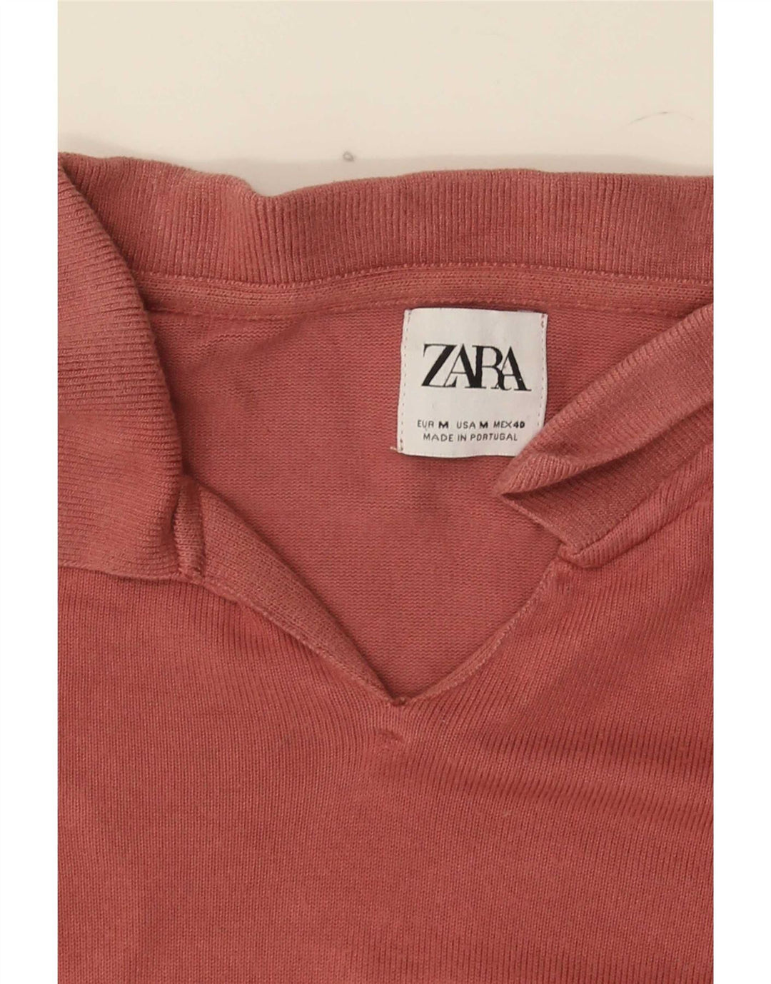 Zara Dame Polo Shirt UK 12 Medium Pink