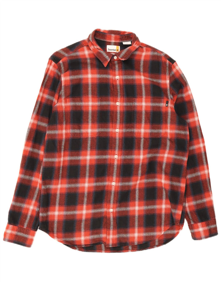 Timberland Herre Regular Fit Flanellskjorte Stor marineblå ternet bomuld