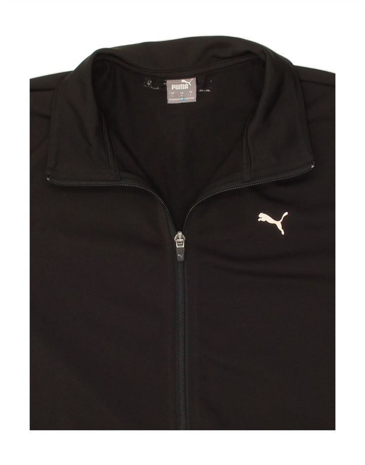 PUMA Womens Graphic Tracksuit Top Jacket UK 16 Large Black Colourblock Vintage Puma and Second-Hand Puma from Messina Hembry 