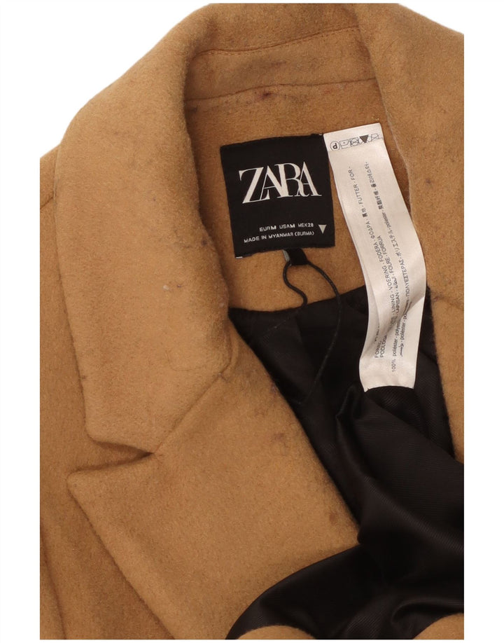 Zara Dame Overfrakke UK 14 Medium Beige