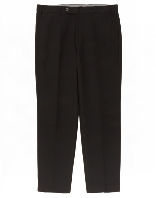 Marks & Spencer Herre Regular Fit Suit Bukser W34 L29 Sort Polyester