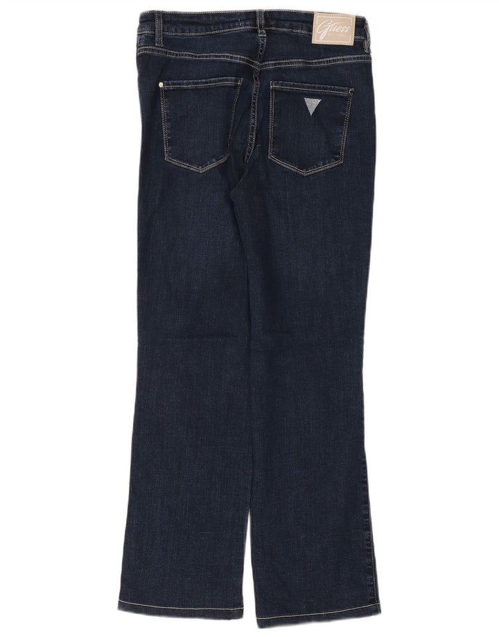 GUESS Dame Eco Straight Jeans W28 L27 Marineblå Bomuld