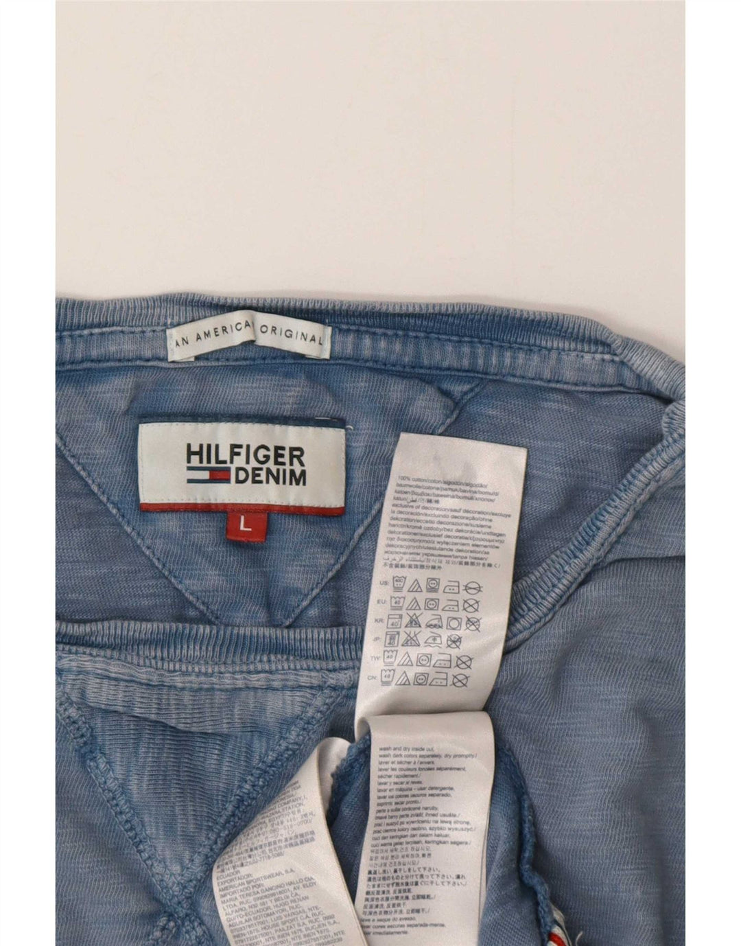 Tommy Hilfiger Herre T-Shirt Top Stor Blå Bomuld