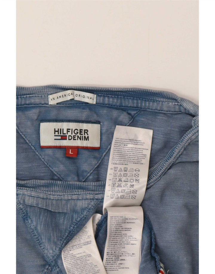Tommy Hilfiger Herre T-Shirt Top Stor Blå Bomuld