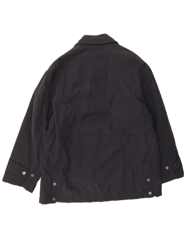 Belfe Herre Windbreaker Jacket UK 38 Medium Navy Blue Bomuld