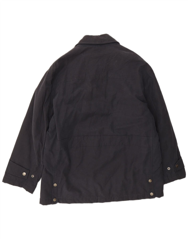 Belfe Herre Windbreaker Jacket UK 38 Medium Navy Blue Bomuld