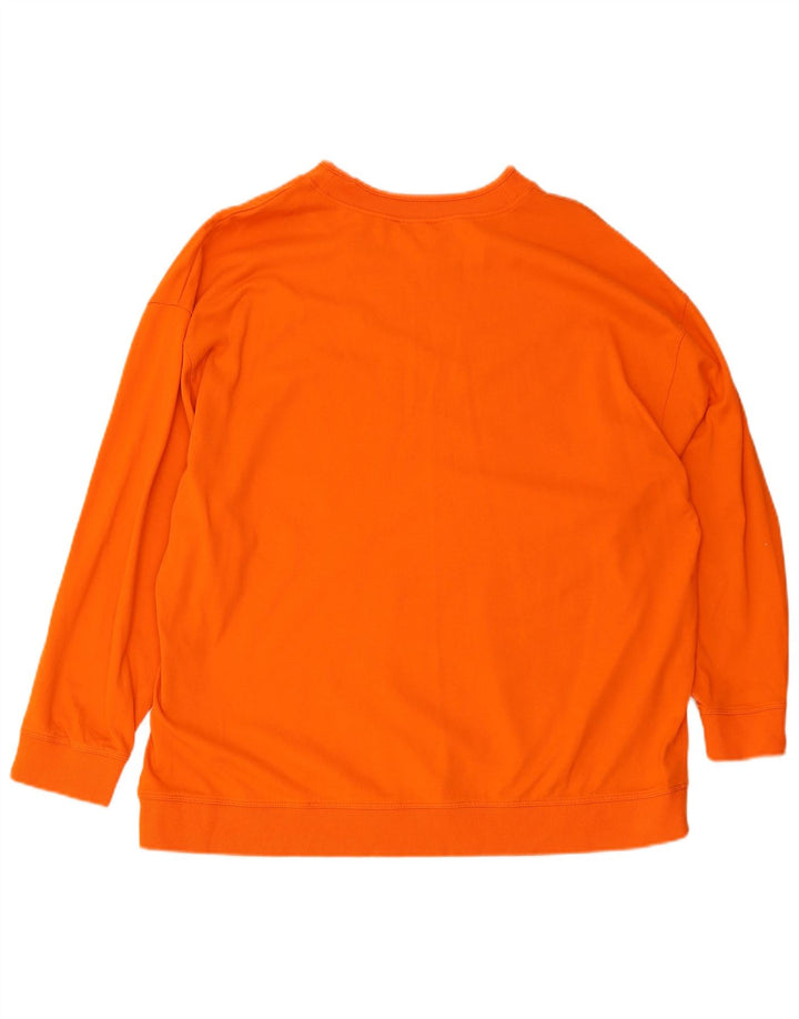 ZARA Dame Sweatshirt Jumper UK 16 Stor Orange Bomuld