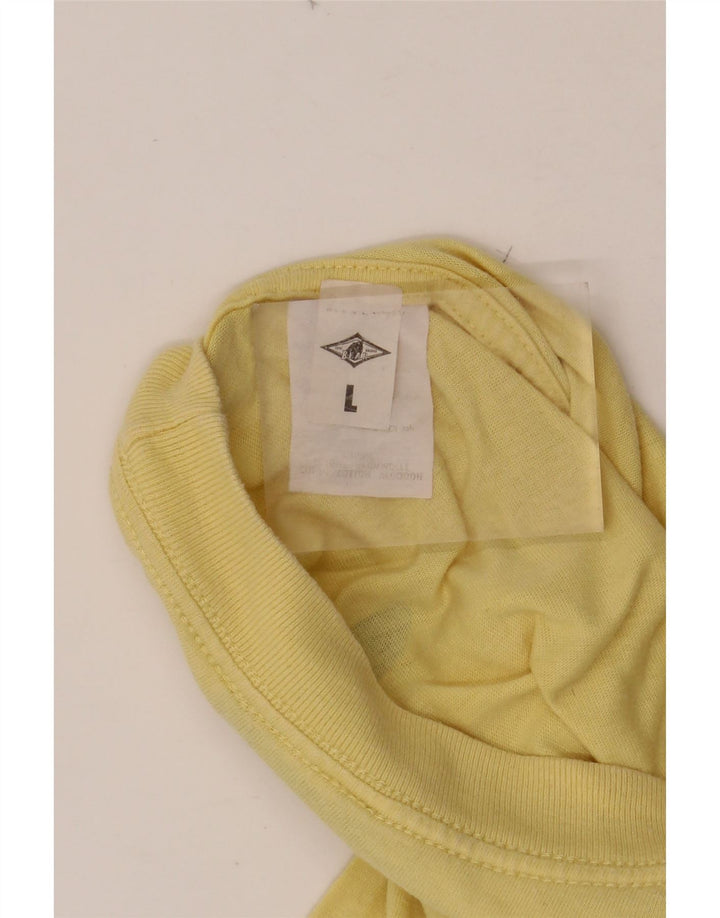 BEAR Mens Graphic T-Shirt Top Large Yellow Cotton