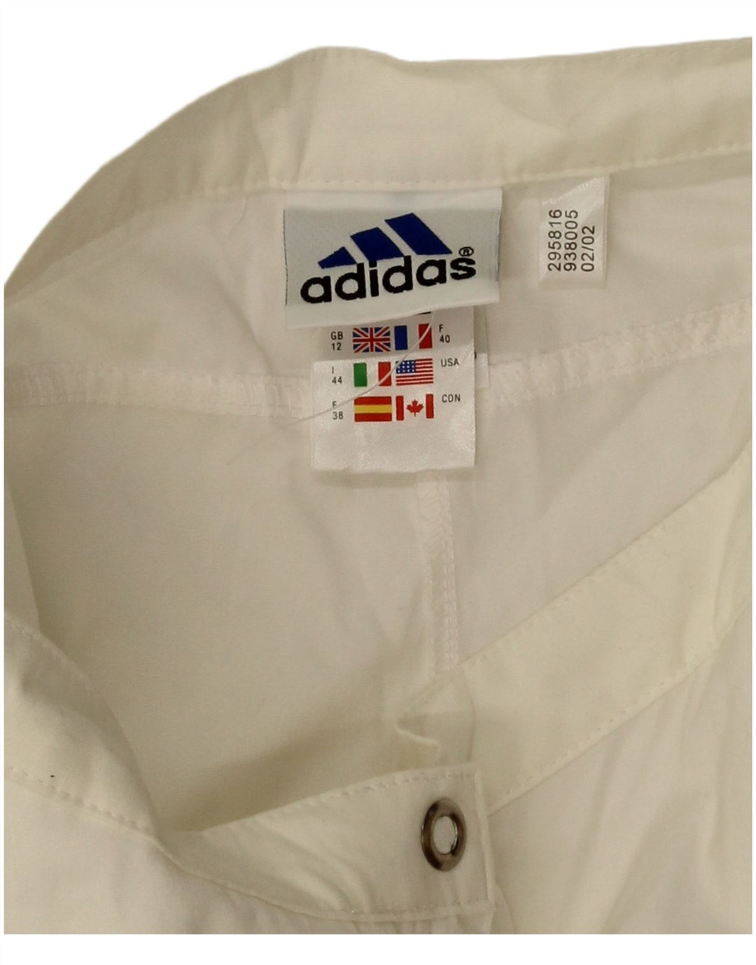 Adidas Bermuda Shorts til kvinder UK 12 Medium W28 Off White Colourblock Bomuld
