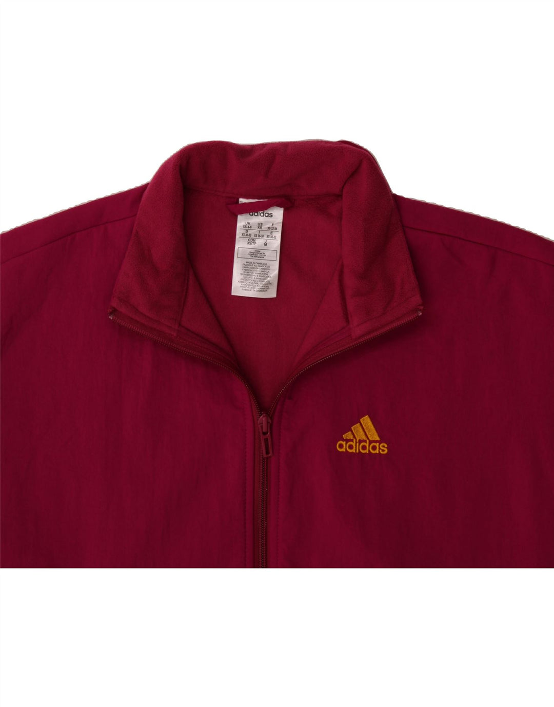 ADIDAS Womens Oversized Tracksuit Top Jacket UK 4/6 XS Red Colourblock Vintage Adidas and Second-Hand Adidas from Messina Hembry 