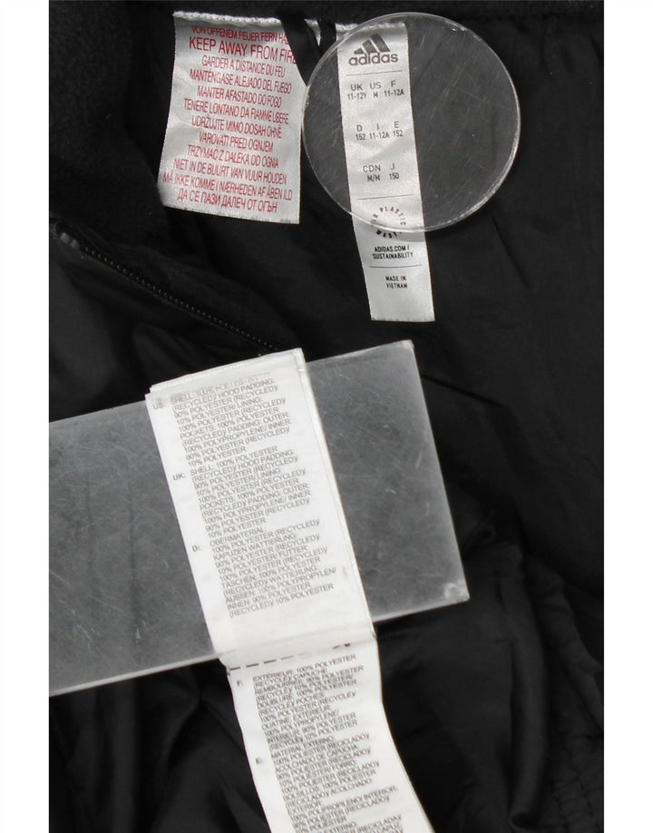 Adidas drenge hættejakke polstret 11-12 år sort polyester