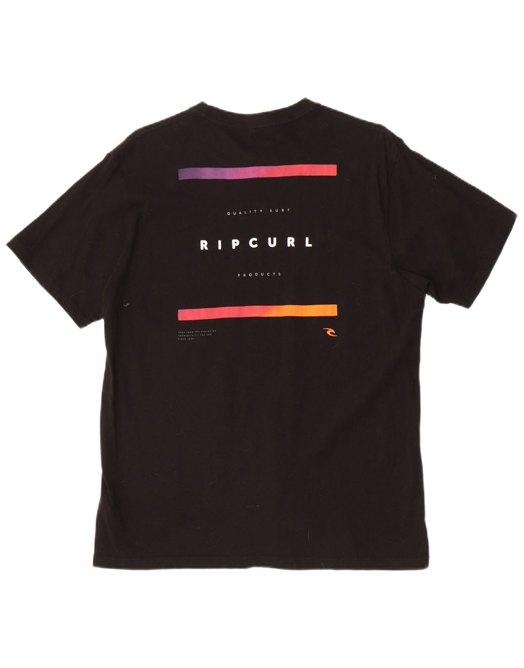 Rip Curl Herre Standard Fit Grafisk T-Shirt Top Stor Sort Bomuld