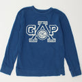 GAP Boys Graphic Sweatshirt Jumper 14-15 Years 2XL Blue Cotton Vintage Gap and Second-Hand Gap from Messina Hembry 