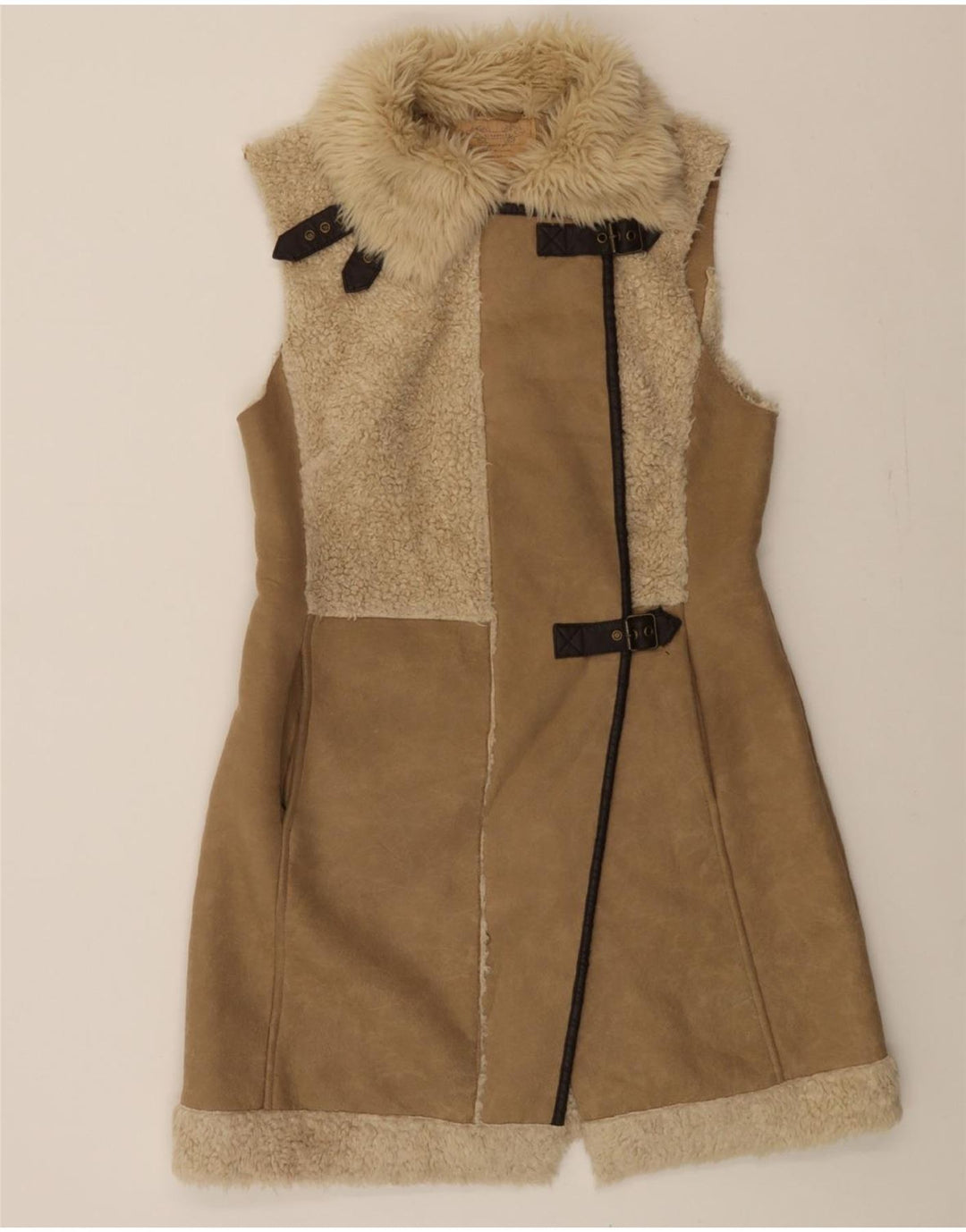 URBANCODE Womens Longline Gilet UK 12 Medium Beige Polyester Vintage Urbancode and Second-Hand Urbancode from Messina Hembry 