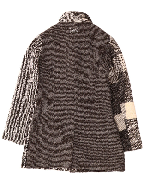 DESIGUAL Dameoverfrakke EU 38 Mellemgrå Patchwork Polyester