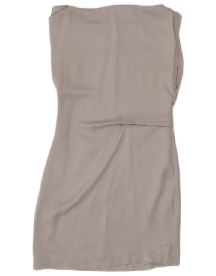 Reiss Kvinders Ærmeløs Skede Kjole UK 12 Medium Grey Polyester