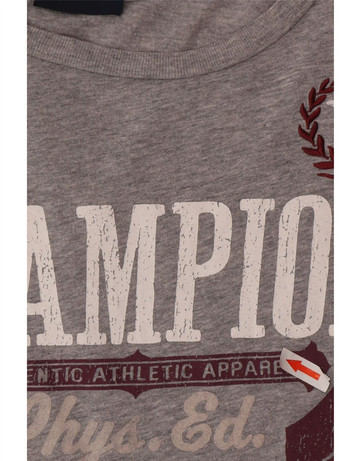 Champion Herre Rochester Grafisk T-Shirt Top Stor Grå Bomuld
