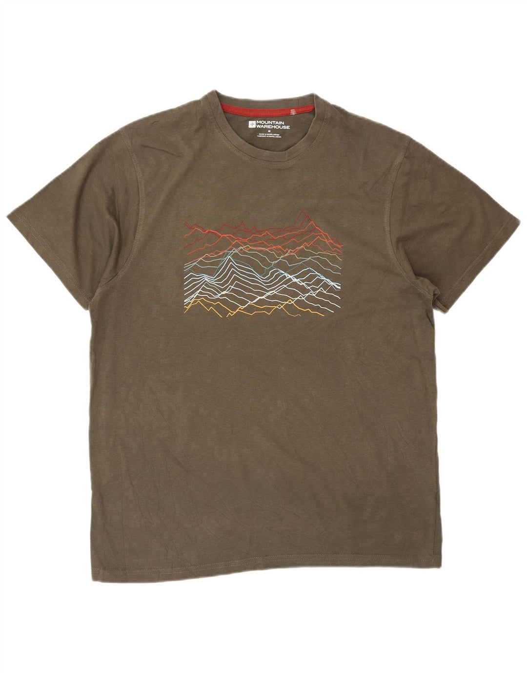 Mountain Warehouse Herre grafisk T-shirt Top Medium Khaki Bomuld