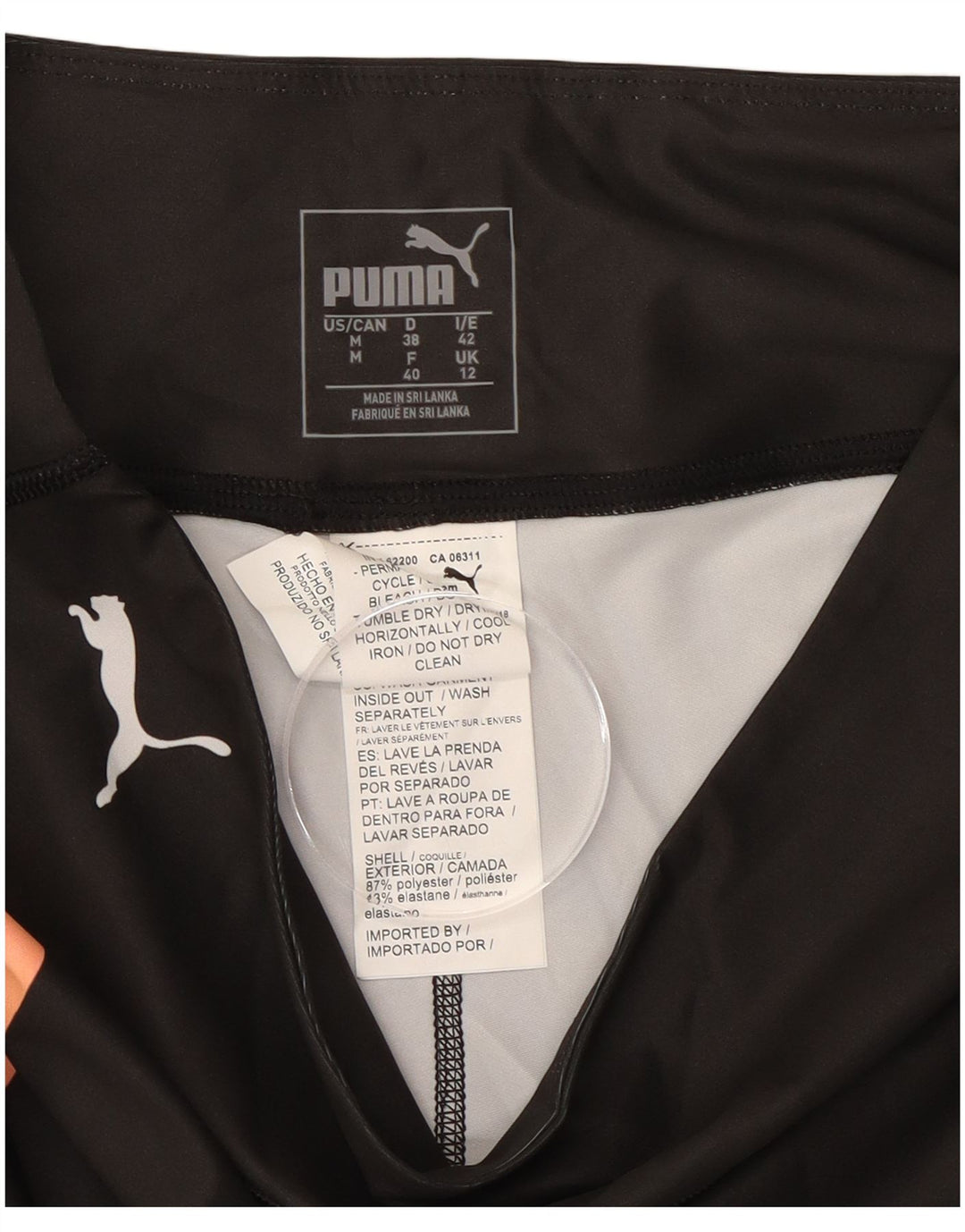 PUMA Grafiske Leggings til kvinder UK 12 Medium Sort Colourblock Polyester