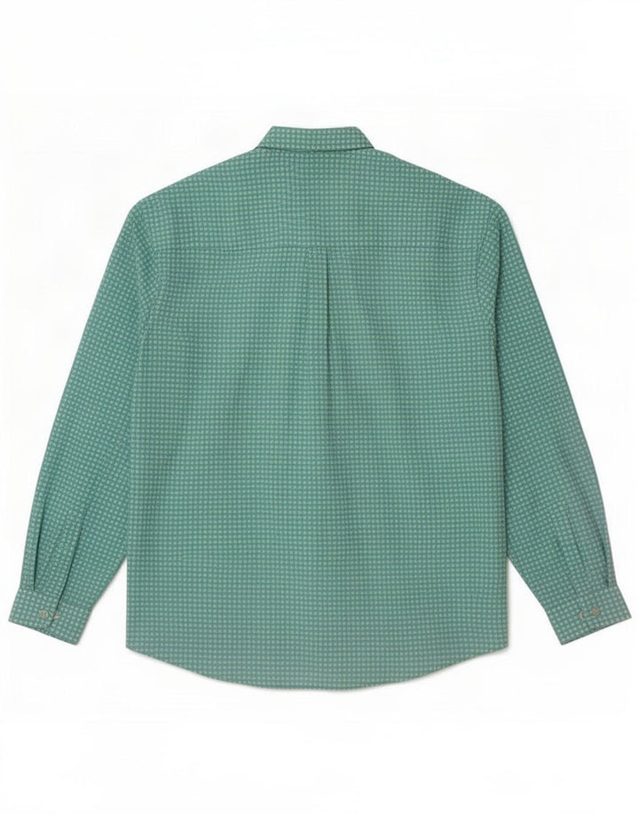 Vintage Dameskjorte UK 18 XL Turkis Gingham Polyester
