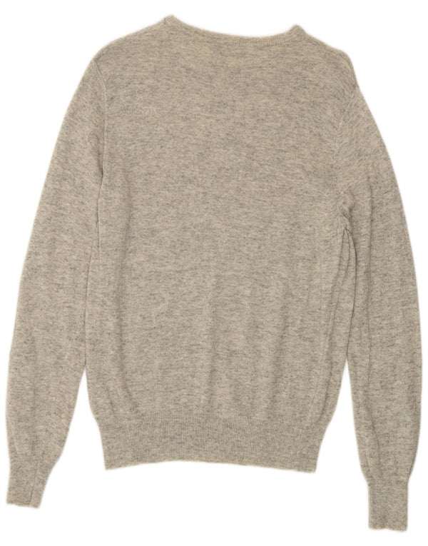 KAPPA Herre Boat Neck Jumper Sweater Lille Grå Flecked Lammeuld