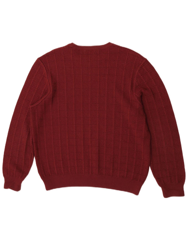 Marks & Spencer Herre sweater med rund hals, medium rød akryl