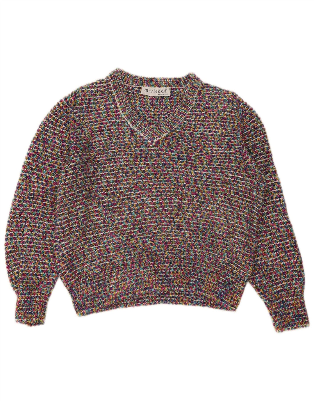 Mariedda Dame V-hals sweater IT 46 Stor Flerfarvet Flecked