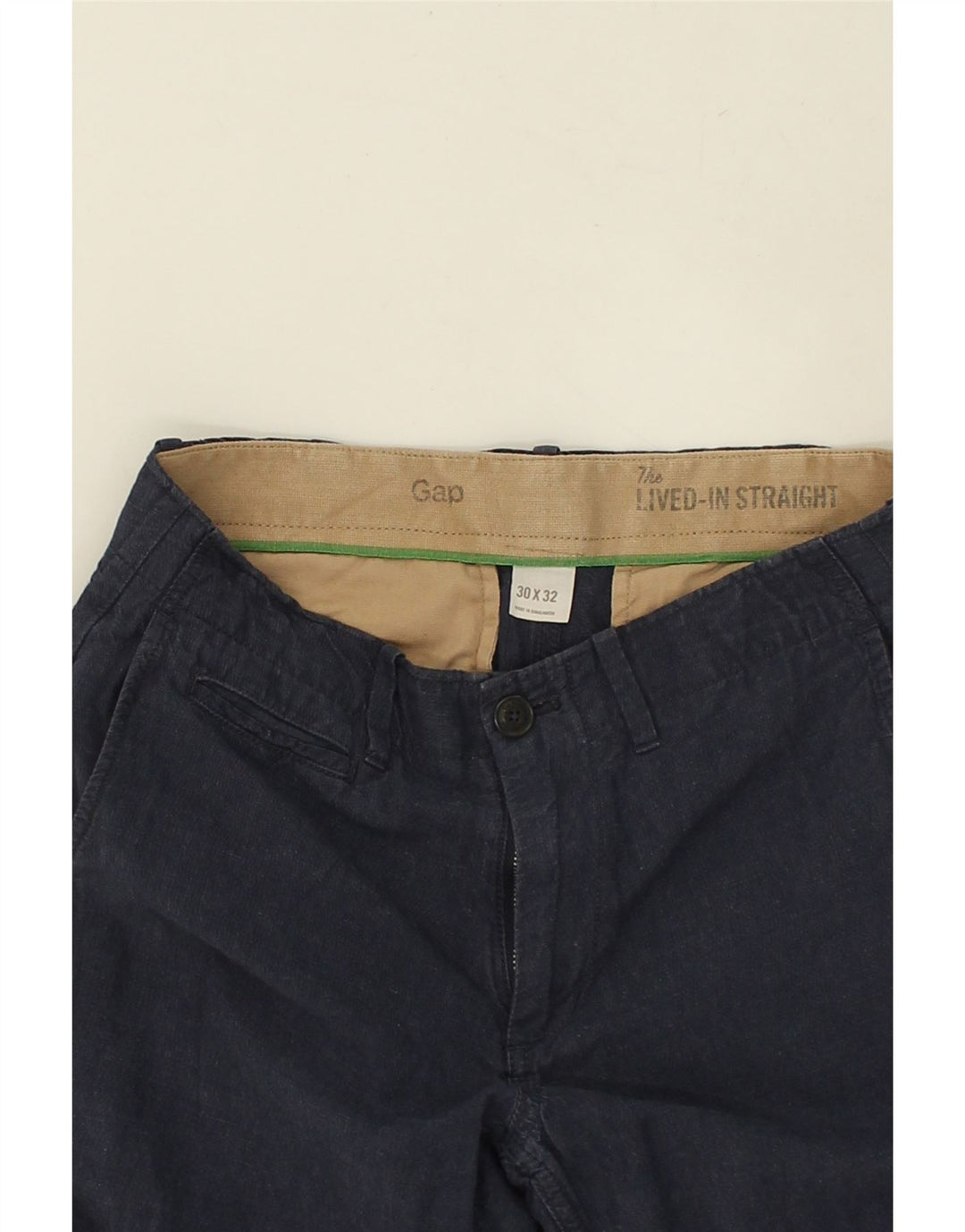 GAP Womens Straight Chino Trousers W30 L29 Navy Blue Flax | Vintage Gap | Thrift | Second-Hand Gap | Used Clothing | Messina Hembry 