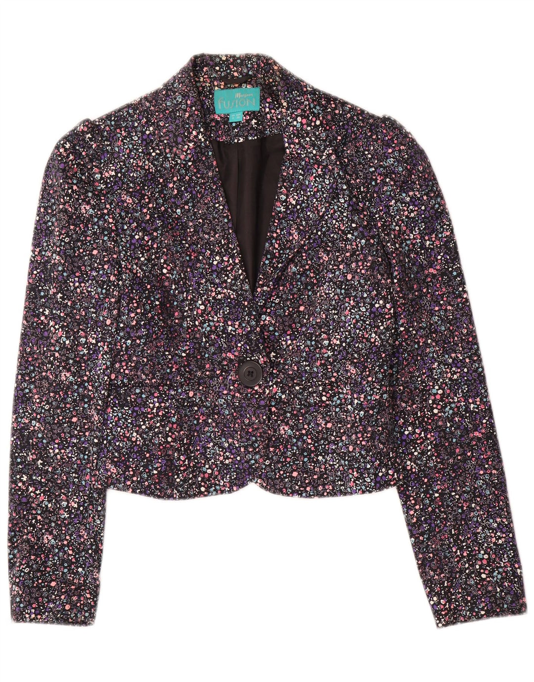 Monsoon Womens Crop 1-knap blazerjakke UK 8 Small Multicolored Floral