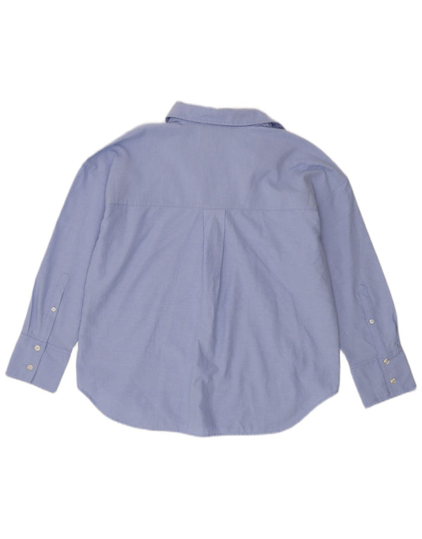 Zara oversize skjorte til kvinder UK 6 XS blå bomuld