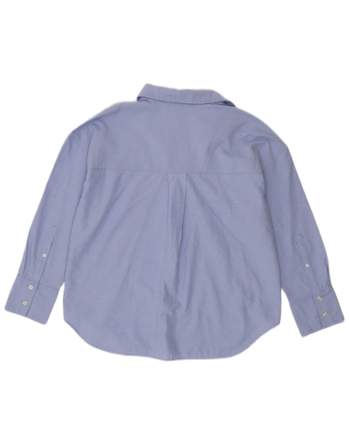 Zara oversize skjorte til kvinder UK 6 XS blå bomuld