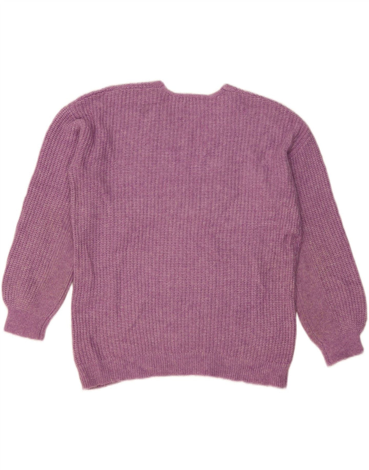 Marks & Spencer Dame Oversized V-hals sweater UK 14 Medium Lilla