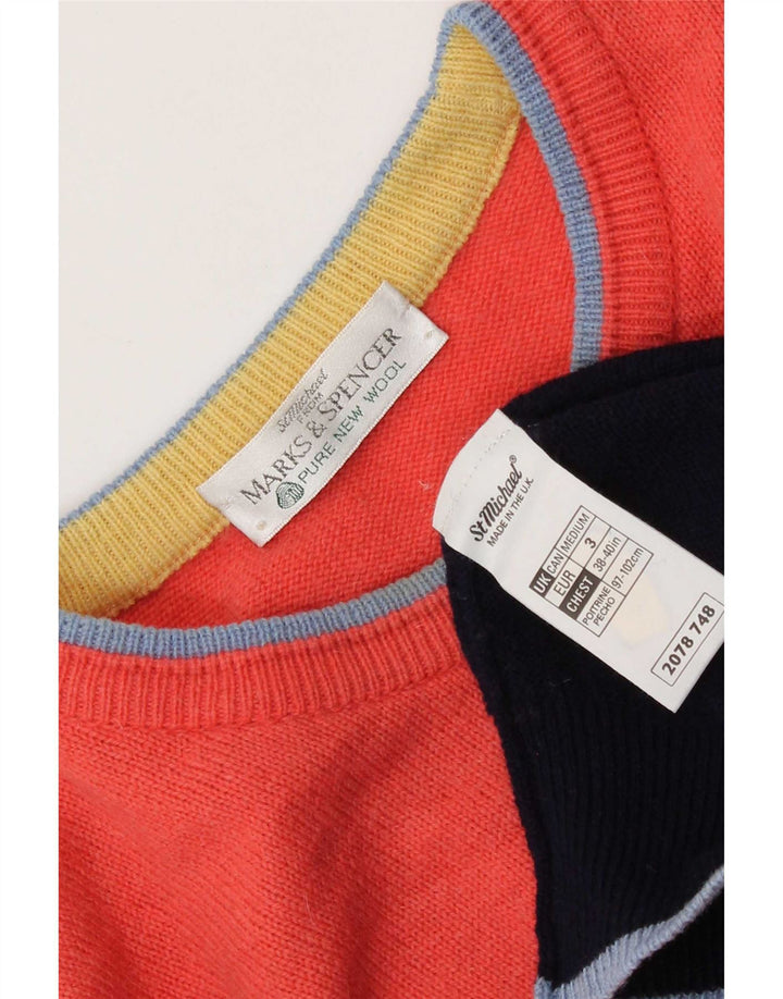 Marks & Spencer Herre Golf Crew Neck Jumper Sweater Medium Flerfarvet