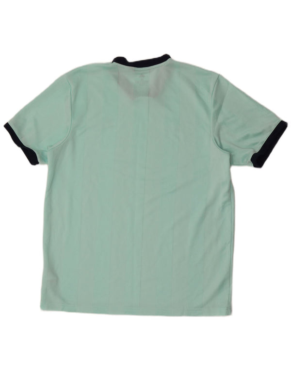 Adidas Herre Climalite T-shirt Top Medium turkis stribet polyester