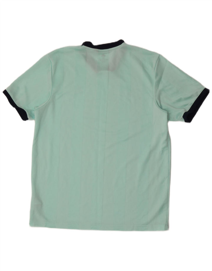 Adidas Herre Climalite T-shirt Top Medium turkis stribet polyester