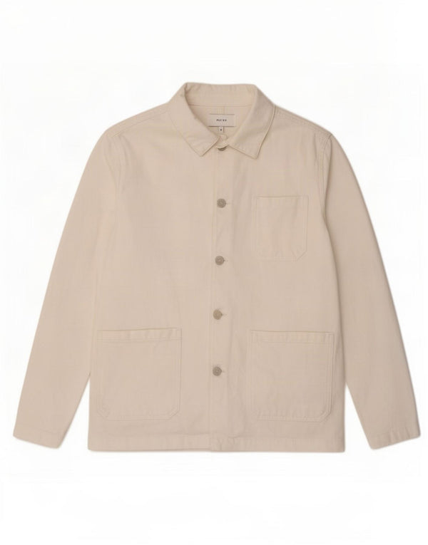 Reiss Mens Denim Jacket UK 38 Medium White Cotton