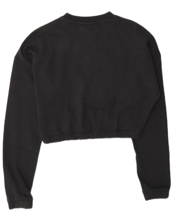 Adidas Womens Crop Sweatshirt Jumper UK 8/10 Small Grey Bomuld