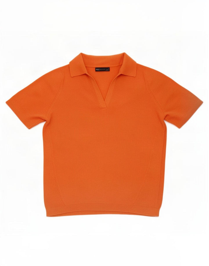 Marks & Spencer Dame Polo Shirt UK 14 Large Orange