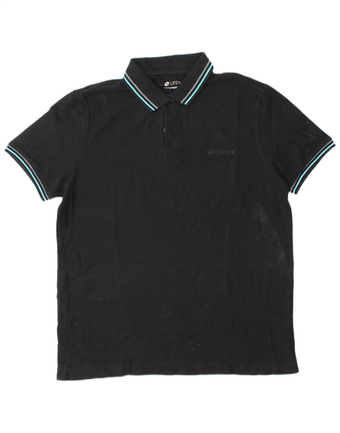 LOTTO Herre Life's Polo Shirt Stor Sort Bomuld