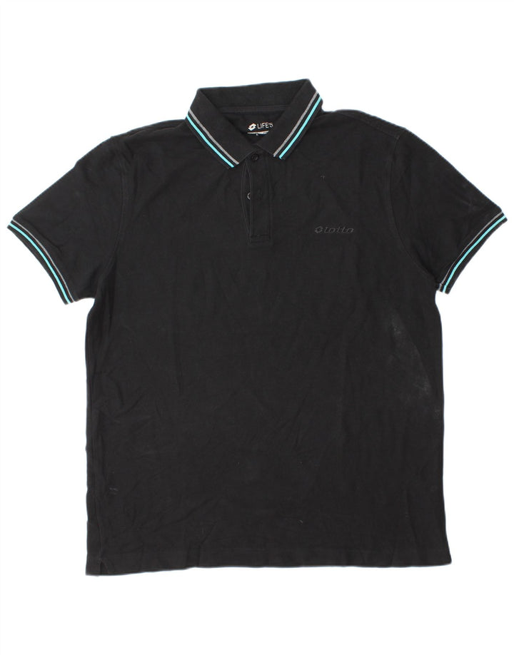 LOTTO Herre Life's Polo Shirt Stor Sort Bomuld
