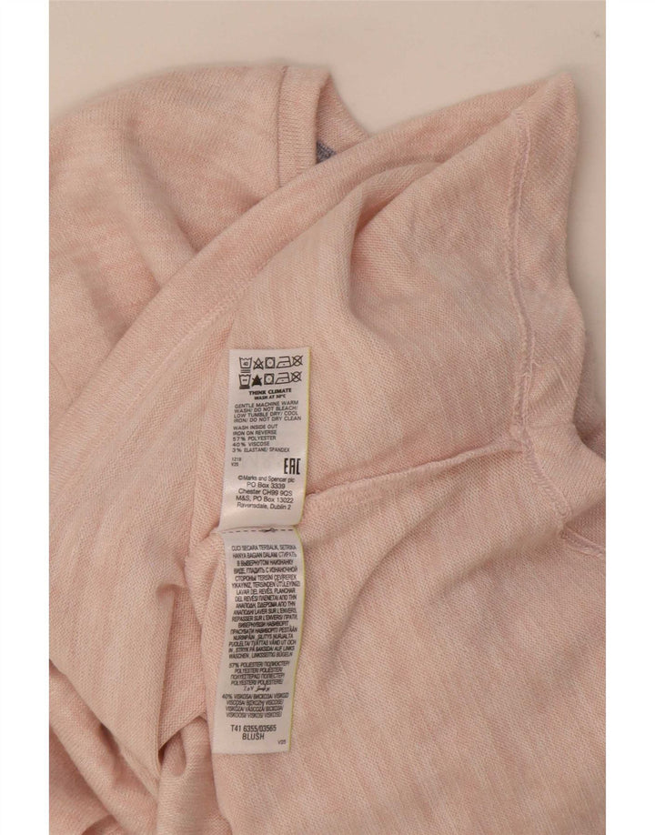 Marks & Spencer Dame Loose Fit Top Langærmet UK 8 Small Pink Polyester